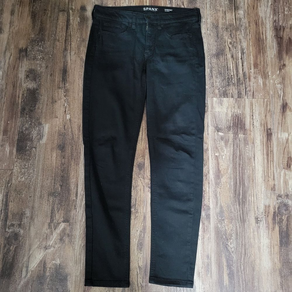 Spanx by Sara Blakely mid Rise 5 pocket skinny jeans size 26 black